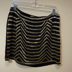 Black with Gold Embellishments Mini Skirt